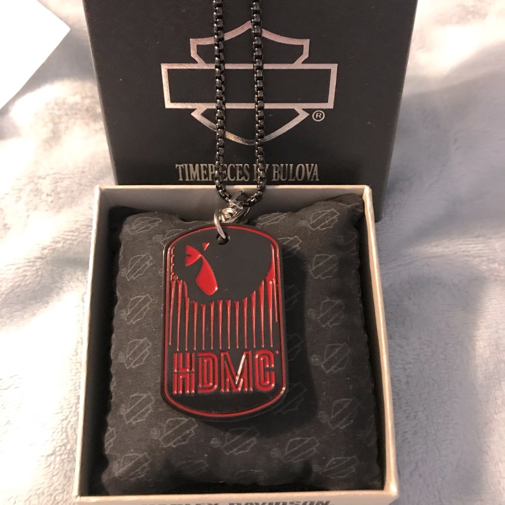 NWOT Harley-Davidson Willie G Skull & HDMC 2 Sided Dog Tag Pendant & Chain